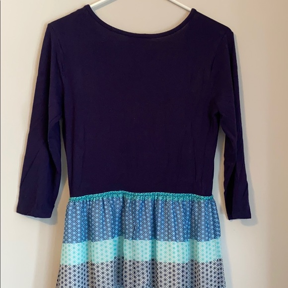 Navy Blue 3/4 Sleeve Maxi Dress - Picture 4 of 4